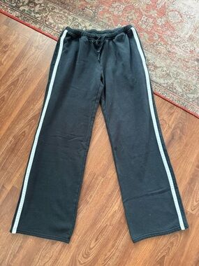 Hollister Black Joggers with White Side Stripes — Kids